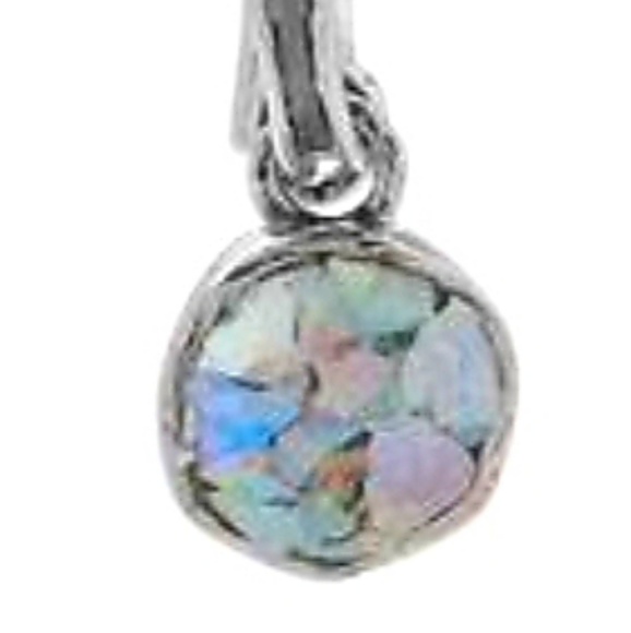 OXIDIZED COIL DESIGN ANCIENT ROMAN GLASS EARRINGS - Picture 3 of 5